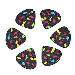 Lot de 12 médiators colorés en forme de dinosaures – Cadeau unique pour guitare basse électrique et acoustique - Les Beatles, Paul McCartney, John Lennon, RIngo Starr, George Harrison Lot de 12 médiators colorés en forme de dinosaures - Cadeau unique pour guitare basse électrique et acoustique – Image 2