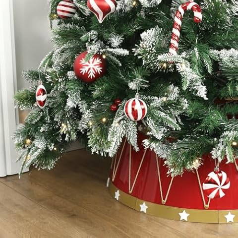 Mr Crimbo Red and Gold Drum Tree Skirt Cover