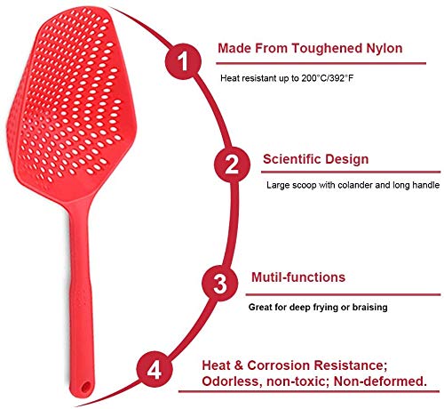 Generisch Cucchiaio Forato In Nylon – Lungo 35 Cm, Antiscottatura, Scolapasta Per Zuppe E Pasta, Accessorio Cucina Pratico E Durevole