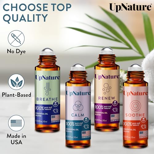 UpNature Essential Oil Roll On Gift Set (4 Pack) Self Care Gifts for Women – Stocking Stuffers for Women Relaxation Pack Including Breathe, Calm, Soothe & Renew Essential Oils - Image 5