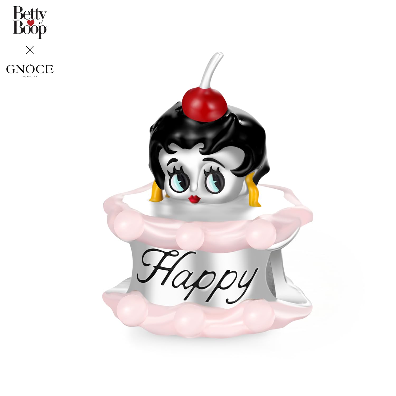 GNOCE Colgante de plata de ley 925 de Betty Boop, para mujer, esposa, día de San Valentín, día de la madre, regalo de joyería, Medium, Plata de ley, Sin piedra preciosa