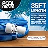 POOLMAVEN Heavy-Duty Manual Pool Vacuum Hose, 35 Ft x 1-1/2”, Kink-Free Swivel Cuff, Professional Grade Spiral-Wound Design, UV & Chemical Resistant for Inground & Above Ground Pools, Made in USA