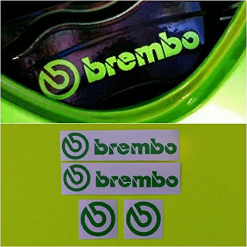 R&G Brembo Lot de 4 autocollants et logos pour étrier de frein haute température Vert