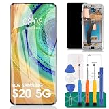 OLED per Samsung S20 5g Sostituzione Dello Schermo per Samsung Galaxy S20 5g LCD Digitizer Kit di Riparazione per Samsung SM-G981 Touch Screen Display Assembly Ricambio con Telaio Argento (con