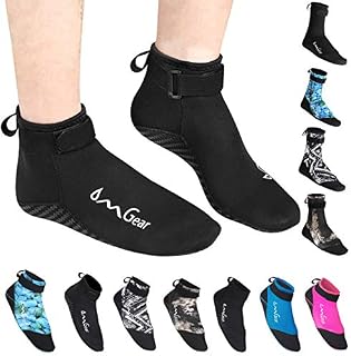 OMGear Neoprene Socks Booties(Low-Cut) for Snorkeling Surfing Diving Spearfishing All Watersports ＆Beach Activities