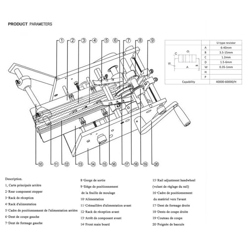 Máquina formadora de resistencias manual, dobladora de componentes de plomo axial 4