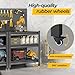 Work Bench with Pegboard,Heavy Duty Workbench with Wheels Adjustable Shelves,Tool Cart,Work Table for Garage Warehouse47.2 H*33.46