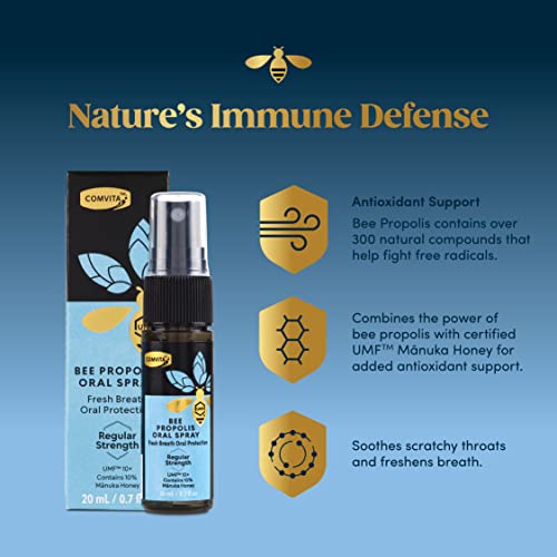COMVITA Propolis Natural Throat Spray, Soothing Mint Flavor with New Zealand UMF 10+ Manuka Honey, Natural Immune Support, Antioxident, Dietary Supplement 0.7 Fl oz (Pack of 2) - Image 3