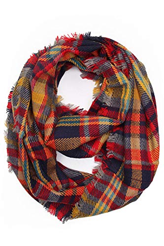 ScarvesMe Women's Check and Plaid Soft Infinity Loop Winter Fall Warm Scarf