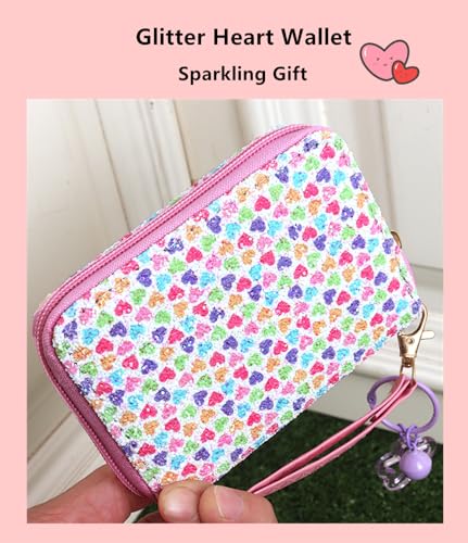 Image of AACKS Flower Wallets with Strap Little Girls Flower Coin Pouch Small Cute Wallet for Teen Girls with Coin Pocket Cherry Fruit Wallet