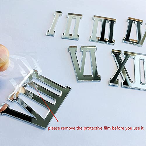 Image of 12 Pcs Arabic Mirrored Acrylic Numerals Movement Machine 22mm for Wood Resin Marble Clock Fancy Needles Pack 1 (White D4)