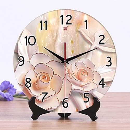 Table Clock Clock Ceramic Chinese Mute Desk Clock Desktop Table Clock Desktop Ornaments Home Bedroom Clock Wall Clock 10.03/11.81 Inches Desk Clock (Brass 2) (1 2)