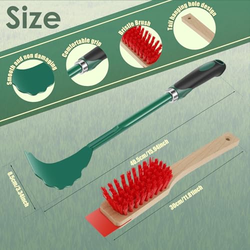 Mower Deck Scraper, Scrubbing Brush, Stiff Bristle Brush with Scraper, Lawn Mower Deck Cleaner Tool, Lawnmower Deck Scraper, Lawn Mower Maintenance Deck Scraper Cleaning Tool for Gardening