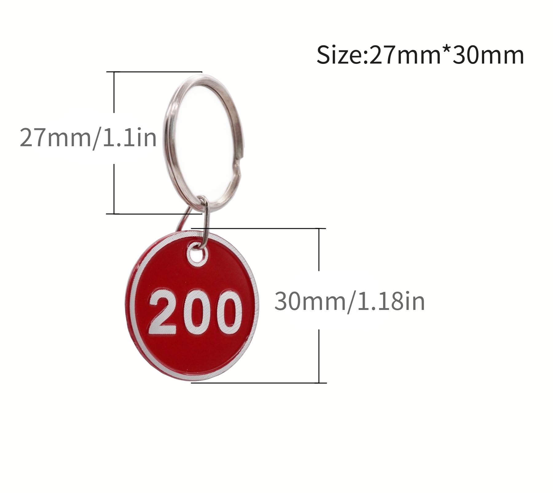 Juego de llaveros con números de aleación de aluminio, etiquetas de identificación numeradas con anillos, ideal para llaves, bolsas, equipaje y más