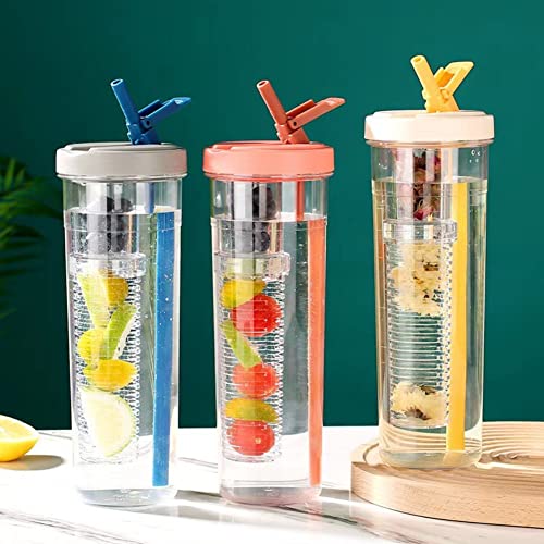 Lfrnzs 30 Oz Foldable Straw Water Bottle,Fruit Infuser Water Bottle With Straw , Reusable Water Bottles, , Simply Modern Water Bottle Leakproof & Shatter-Proof For Indoor & Outdoor (Pink) #TOP1
