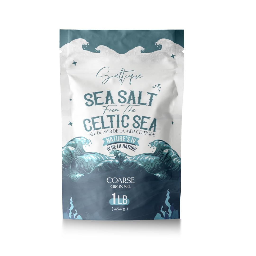 1lb French Sea Salt Coarse - 100% Natural and Unrefined - Hand-Harvest Mineral Sea Salt (1lb Coarse)