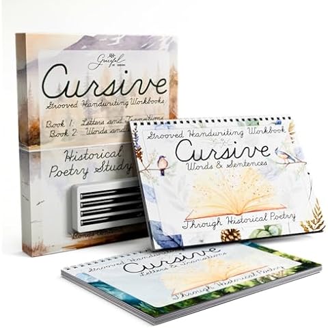 Grooved Cursive Handwriting Workbook by Graceful By Design - Magic Reusable Grooved Handwriting Practice for Kids and Cursive Workbook for Kids Ages 8-12 Cover