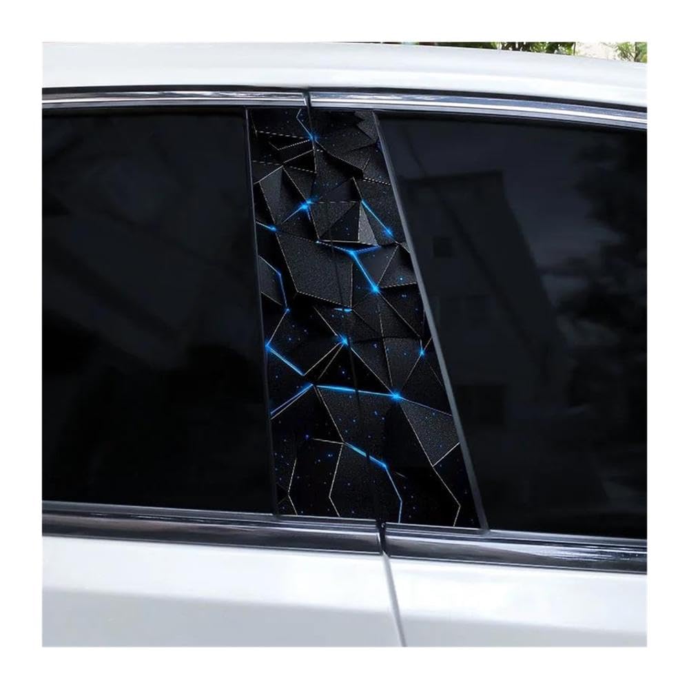 Body Parts 2pcs Car Center Pillar Sticker Honeycomb Universe Auto B-Pillar Waterproof Protective Film(N)