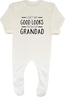 Shopagift Baby,Clothing,Baby Boys 0-24m,Sleepwear & Robes,Sleepsuits Shopagift Baby I Get My Good Looks from My Grandad Sleepsuit Romper