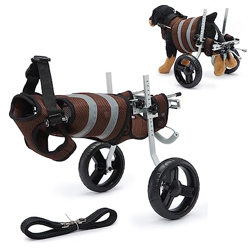Fauteuil roulant réglable pour chien avec chariot pliable arrière