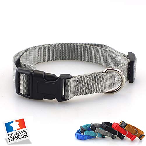 NAMCHE Collier pour Chien Souple Résistant et Confortable -Excellente Qualité (M, Gris) Cover