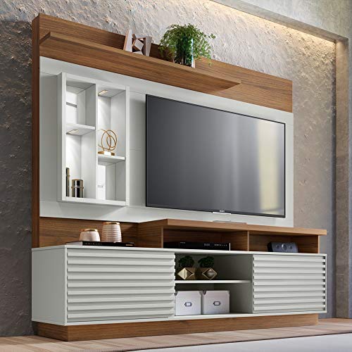 Estante Home Painel para TV até 65 Pol. Eldorado Off White/Nogueira - Linea Brasil