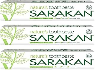 Sarakan Natures Toothpaste (3 x 50 ml) | Vegan Toothpaste | Fluoride Free | Suitable For Adults and Children