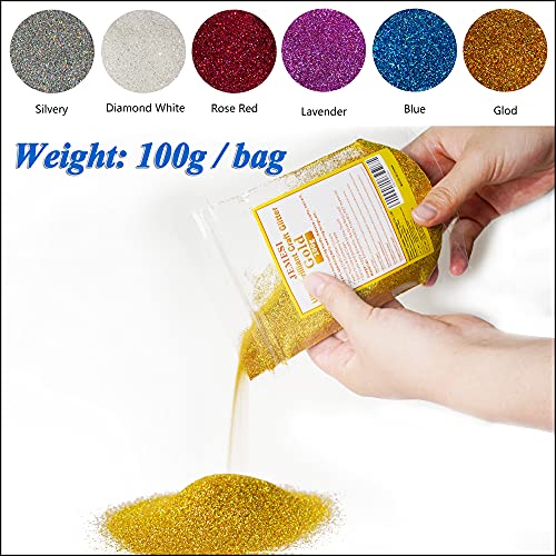 Glitzerpulver, JEMESI Blau Feiner Glitter 100G, Holographic Glitzer Pulver, Glitzerpuder für Epoxidharz, Nagel, Gießen… – Bild 7