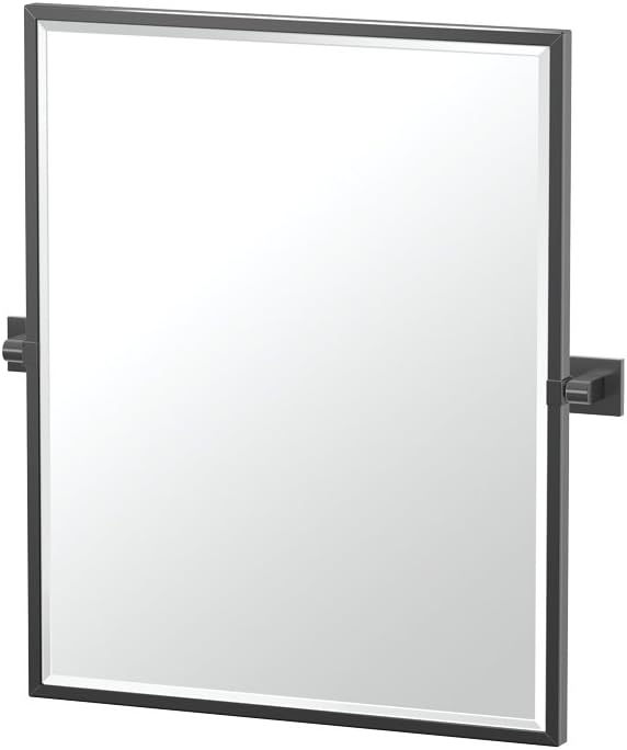 Gatco 4059XFSM Elevate Bathroom Framed Small Rectangle Mirror, 25-inch, Matte Black 25 Inch Framed Rectangle Matte Black