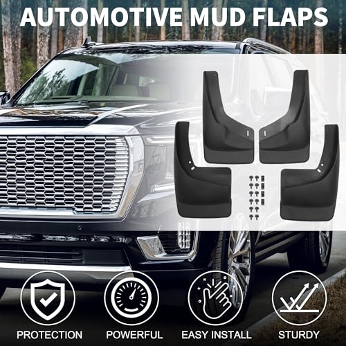 Image of Mud Flap Splash Guard for Chevrolet Avalanche 2500 2002-2006 Durable | Front & Rear Side Mudflaps with Mount Accessor 1 Set