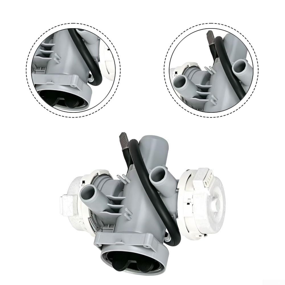 Siphon de rechange à double tête pour machine à laver modèle AHA75853803, pièce d'évacuation de l'eau haute efficacité avec construction en plastique et caoutchouc