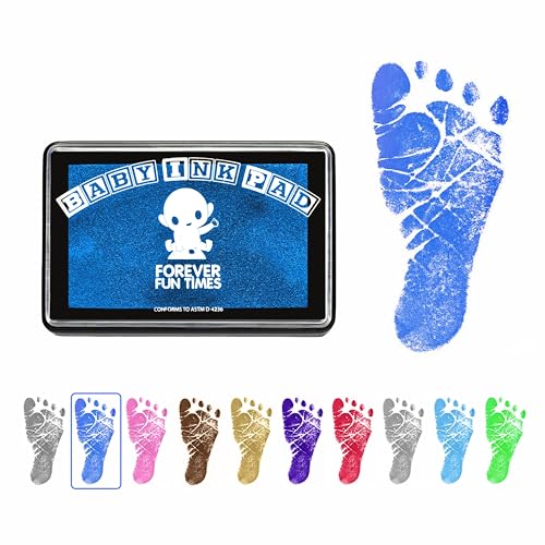 Image of Baby Hand and Footprint Kit by Forever Fun Times | Get Hundreds of Detailed Prints with One Baby Safe Ink Pad | Easy to Clean, and Works with Any Paper or Card | Clean and Safe
