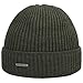 Produktbild Stetson Parkman Mütze - Strickmütze Damen/Herren - Wintermütze aus 100% Merinowolle - Made in The EU - One Size 54-62 cm Umschlagmütze - Wollmütze Herbst/Winter - Rippmütze oliv One Size