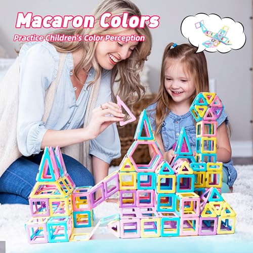 MAGBLOCK Magnetic Tiles Building Blocks Toy Gift for 3-8 Year Old Girls&Boys Stem Toys Perschool Educational Toys - Thumbnail 3