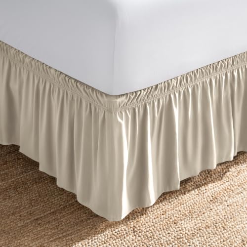Bare Home Wrap Around Bed Skirt 1800 Ultra-Soft (Full, Sand)
