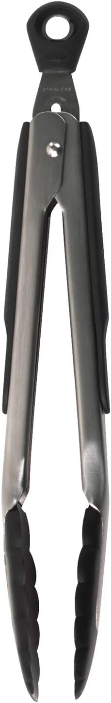 OXO Nylon Head Lock Tongs, Small, Heat Resistant, Lock, Dishwasher Safe