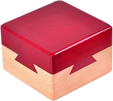 Mysterious Box Puzzle Master Secret Opening Box Wooden Red Magic Box Mysterious Gift Box Puzzle with Secret Drawer