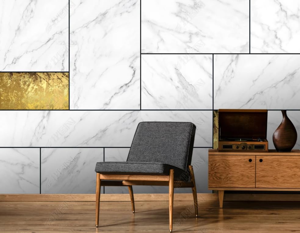 Papier peint intissé géométrique marbré pour cacher mur abîmé