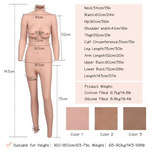 Crossdresser Realistic Silicone Body Suit Whole Body D-E Cup Silicone Bodysuit Breast Forms Breastplate for Transgender2