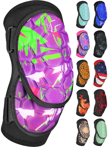 Penveer Baseball Elbow Guard Softball, Adult & Youth Softball Elbow Guard Baseball with Adjustable Strap (Purple Texture, Y)