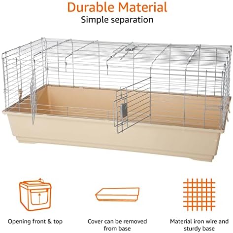 Amazon Basics Small Animal Cage Habitat With Accessories - 124 x 68 x 52 cm, Jumbo