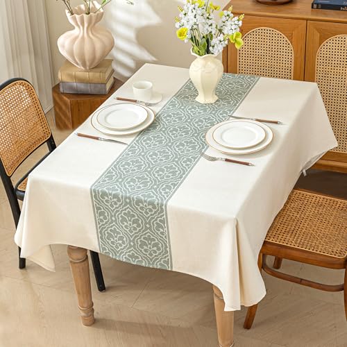Linen Tablecloths for Square Tablecloth,Beige Tablecloth Advanced Waterproofing Technology for Dinningroom,Farmhouse