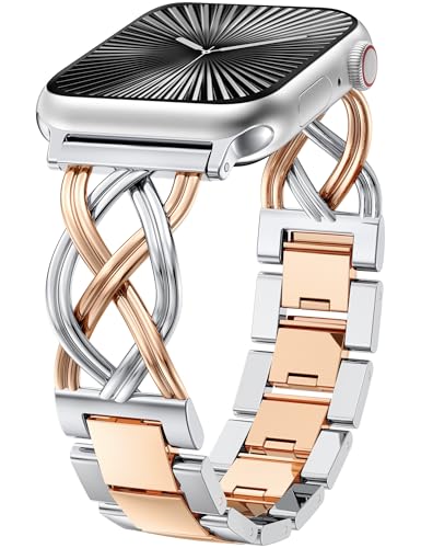 Image of TOYOUTHS Dressy Bracelet Compatible with Apple Watch Bands 38 /40 /41 /42 /44 /45 /46 /49mm Women, Celtic Stainless Steel Metal Fancy Nice Pretty Strap for iWatch Series 11 10 9 8 7 6 5 4 Ultra /SE 3 2 1