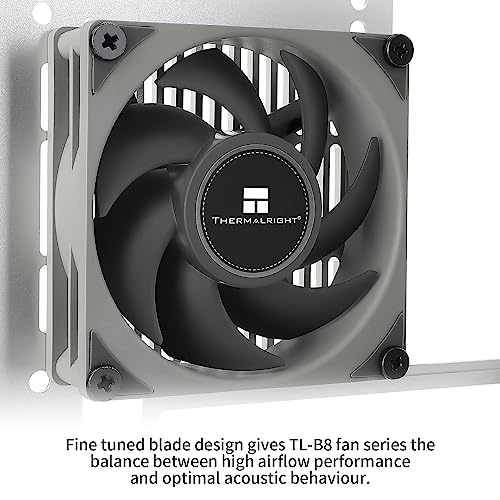 Thermalright TL-B8 CPU Fan, Computer Case Cooling Quiet 4pin PWM PC Fan with 80mm Silent, 2200RPM Speed, Low Noise 24dba, CPU Cooling (Gray) by Thermalright - Used condition - Image 6