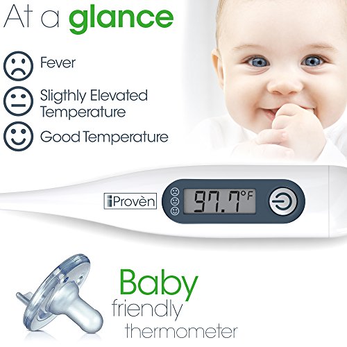 Best Digital Medical Thermometer (Baby and Adult Termometro), Accurate and Fast Readings - Oral and Rectal Thermometer for Children Babies - DT-R1221B with Fever Indicator - 2019 High Quality
