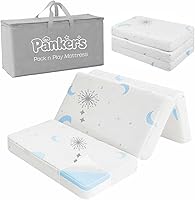Vista 1 de PanKers Pack n Play Mattress 38"x26" Memory Foam Trifold Pack and Play Mattresses with Washable Breathable Cover, Portable Thick Mattress for Pack N