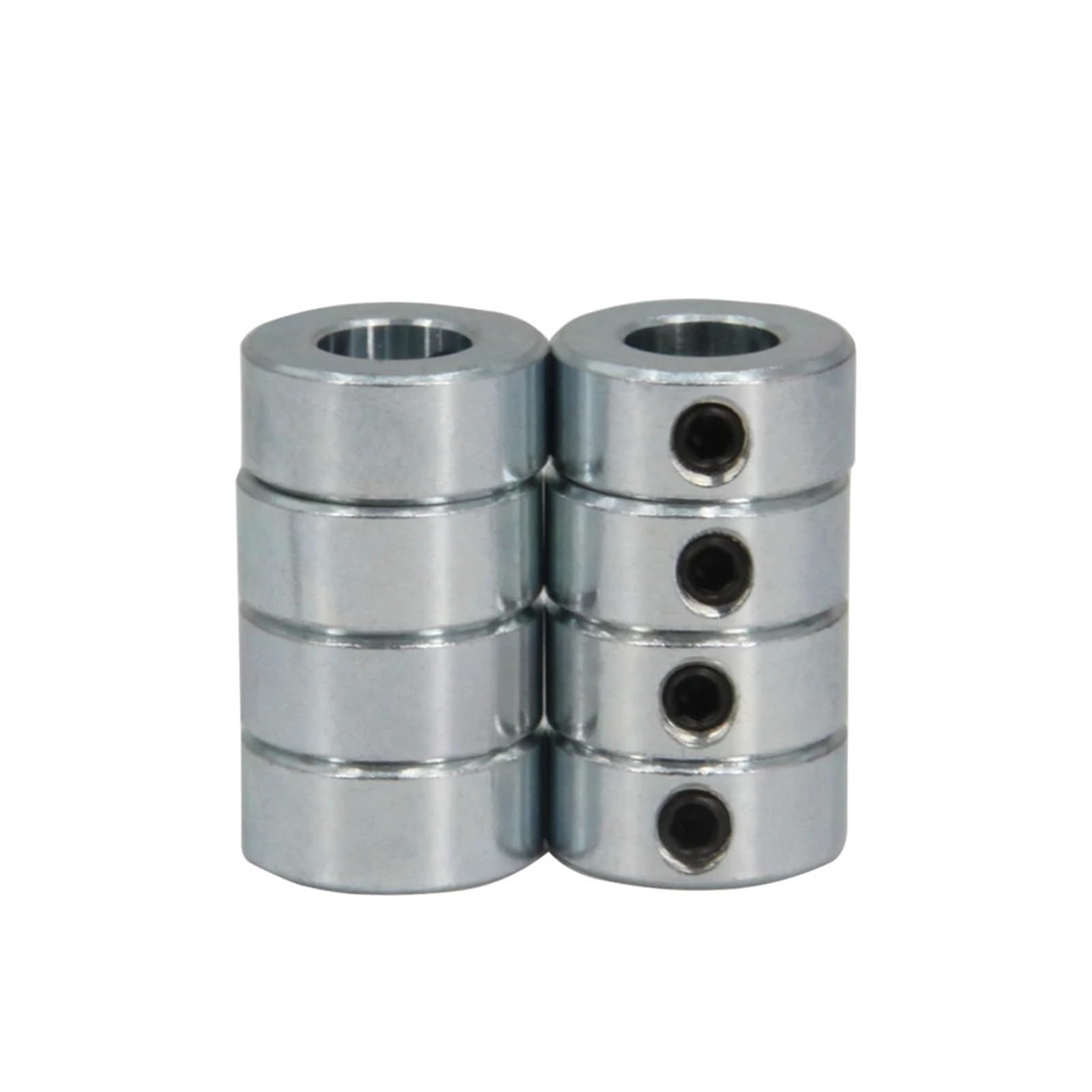 Juego de Collares de Eje con Orificio de 8 Uds. De 1/2 ", Collares de Bloqueo de Acero sólido chapados en Zinc Estilo Tornillo con diámetro Exterior de 1" y Ancho de 7/16"