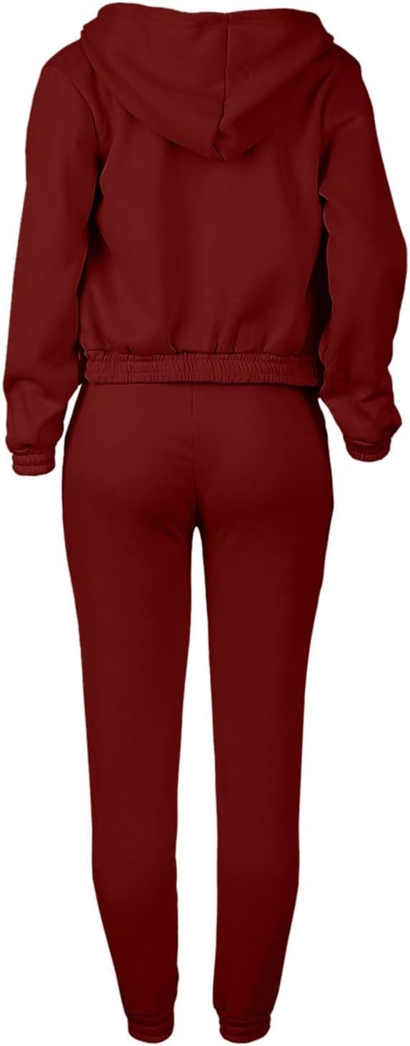 Pantaloni della Tuta e Felpa Set per Le Donne, Vestito Casual Tuta Atletica Set Tuta con Cappuccio Tuta da Jogging 3 Pezzi