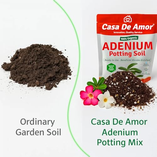Image of Casa De Amor Organic Adenium & Desert Rose Potting Soil - Ready-to-Use, Microbe-Enriched Formula for Superior Drainage, Moisture Retention & Healthy Growth (2 KG)