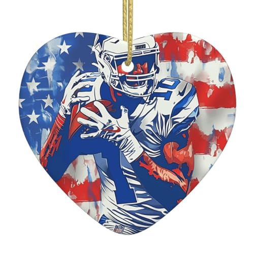 Weihnachtsdeko American Style 28 American Football Spieler Amerikanische Flagge Blau Rot Weiß...